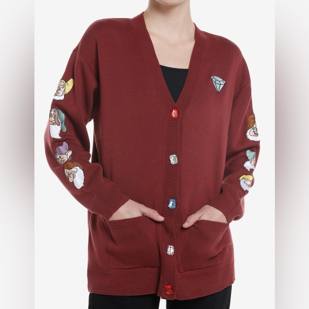 NWT Hot Topic Disney’s Snow White Gem burgundy sweater cardigan size 5X